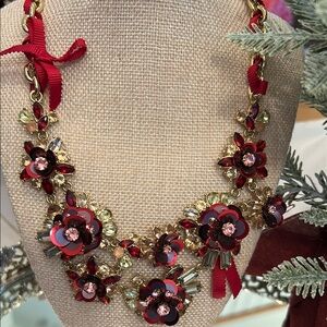 Talbots Core Elegant Floral Red Necklace Holiday 2017